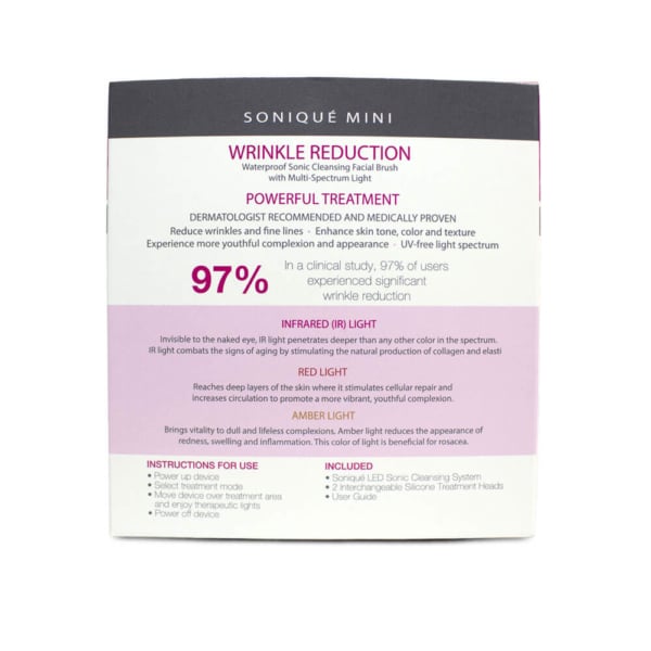 Sonique Wrinkle Reduction Treatment Back of Package
