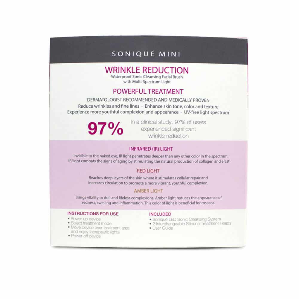 Sonique Wrinkle Reduction Treatment Back of Package