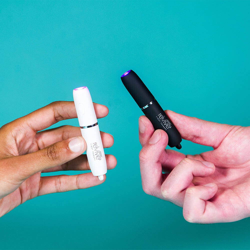 Holding Poof Portable LED Light Acne Treatment Devices