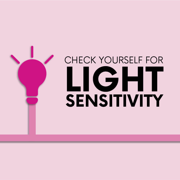 Lightbulb icon next to title Check Yourself For Light Sensitivity