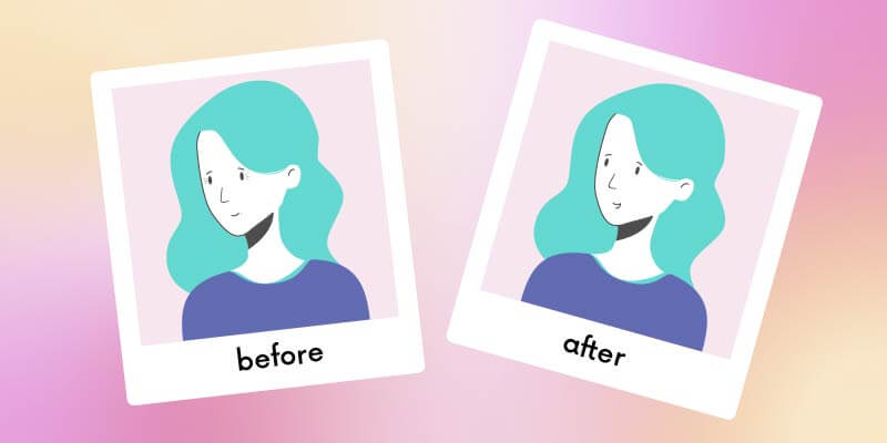 illustration of a before and after photo